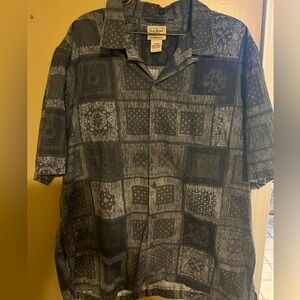 Black LL Bean Black Button Up Men’s Large Shirt